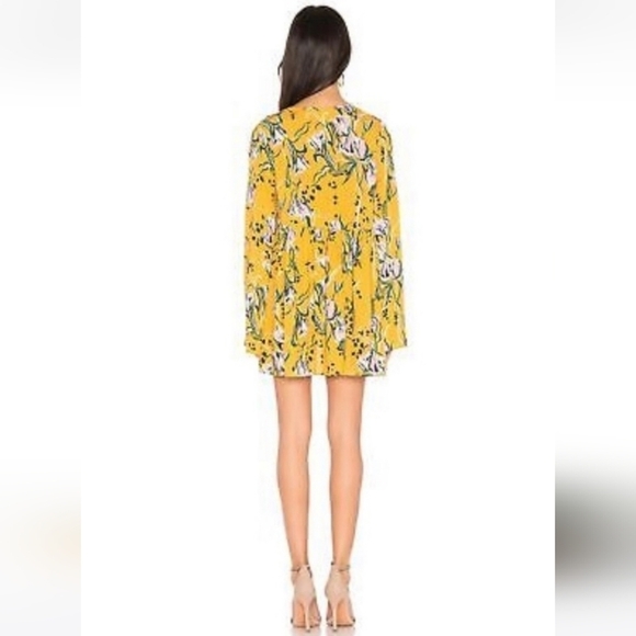 Free People OB815445 Bella Golden Yellow Floral Tunic / Mini Dress Size Small - Picture 8 of 16